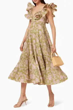 Zimmermann The Lovestruck Pleated Gown Floral Print Size 2 / AU 12 for rent on The Volte - image 3