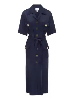 ALICE MCCALL NAVY PALOMA MIDI DRESS - SIZE 6 AU/2 US (RRP $425) for rent on The Volte - image 5