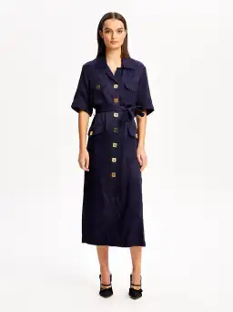 ALICE MCCALL NAVY PALOMA MIDI DRESS - SIZE 6 AU/2 US (RRP $425) for rent on The Volte - image 3