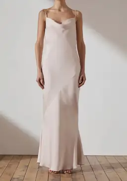 Shona Joy Luxe Bias Cowl Slip Dress Cream Size 6
