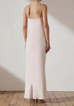 Shona Joy Luxe Bias Cowl Slip Dress Cream Size 6