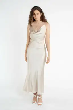 Bec & Bridge The Dreamer Cowl Dress Sand Size 12  for rent on The Volte - image 1