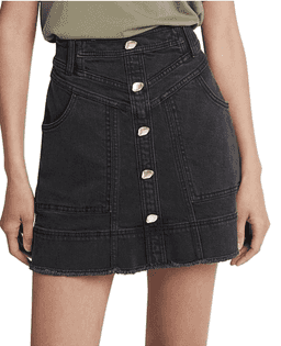 Aje Cole Denim Mini Skirt Black Size 12 for rent on The Volte - image 2