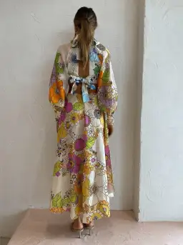 Alemais Farrah Cut Out Midi Dress Print Size 8