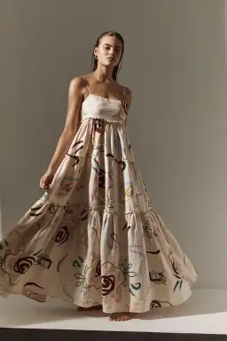 Skye and Staghorn Lottie Tiered Maxi Dress Print Size 8 for rent on The Volte - image 1