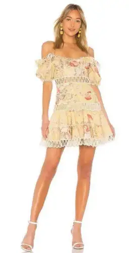 Zimmermann Melody Off the Shoulder Dress Print size 8