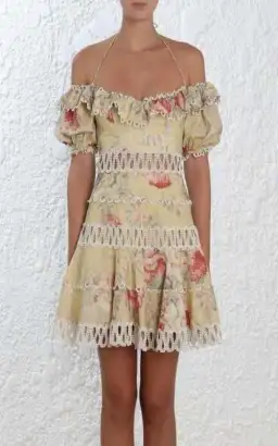 Zimmermann Melody Off the Shoulder Dress Print size 8
