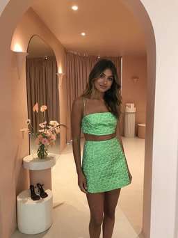 Bec & Bridge Apple Top and Mini Skirt Set Green Size 8 for rent on The Volte - image 2
