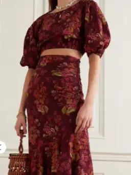 Peony Floral Print Set Red Size 10