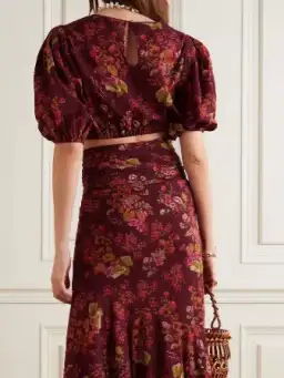 Peony Floral Print Set Red Size 10