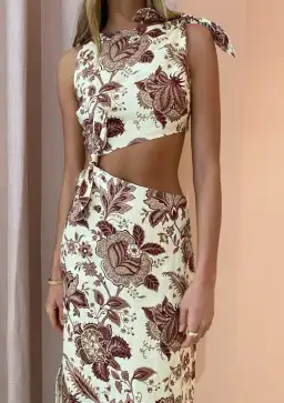 Sir The Label Rei Knot Dress Print Size 10