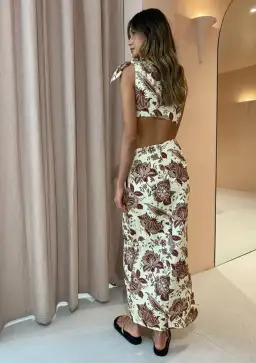 Sir The Label Rei Knot Dress Print Size 10