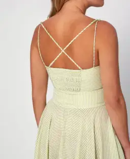 BY JOHNNY Pistachio Stripe Sun Dress Size 12 for rent on The Volte - image 7