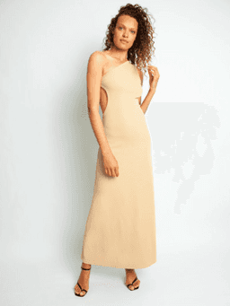 Christopher Esber One Shoulder Cutout Dress Tan Size 10 for rent on The Volte - image 2