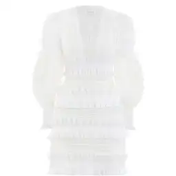 Zimmermann Radiate Smocked Mini Dress White Size 0 / 8 AU