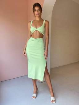 Bec & Bridge Clover Midi Skirt Apple Green Size 6 for rent on The Volte - image 1