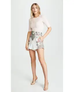 Zimmermann Ninety-Six Filigree Shorts White Lennon Paisley Print Size 0 / AU 8 for rent on The Volte - image 1
