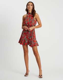 Tussah Hamptons Mini Dress Red Floral Size 12 for rent on The Volte - image 2