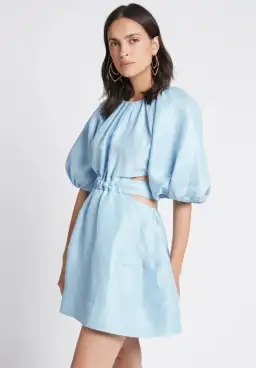 Aje Psychedelia Cut Out Mini Dress Pale Blue Size 4  for rent on The Volte - image 2