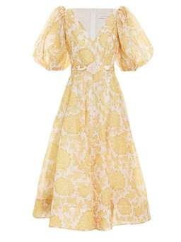 Zimmermann Postcard Puff Sleeve Midi