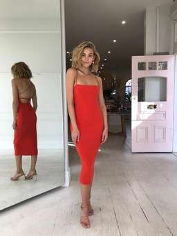 Bec and Bridge Lea Lace up midi in fire