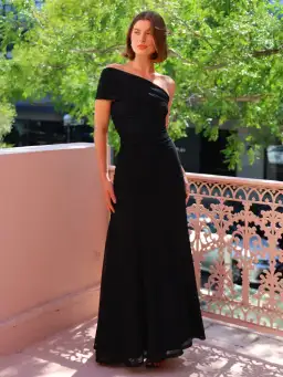 By Nicola - Fiesta Off Shoulder Maxi Dress in Black - Size 14 for rent on The Volte - image 2