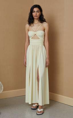 Isla Halter Butter Midi Dress Size 6 for rent on The Volte - image 1