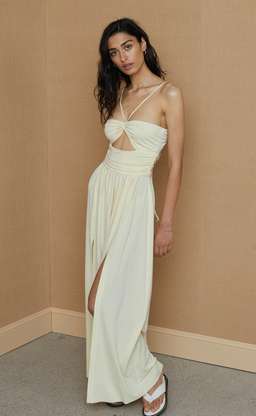 Isla Halter Butter Midi Dress Size 6 for rent on The Volte - image 2