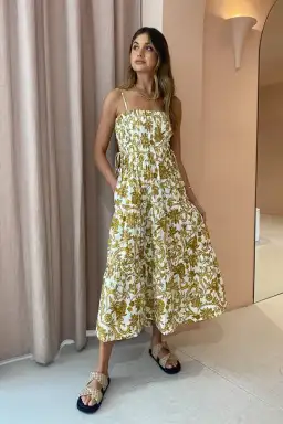 Shona Joy Saffron Tiered Midi Dress Floral Print Size 10 for rent on The Volte - image 3