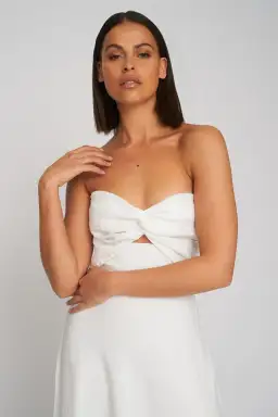 Penelope Strapless Midi Dress White for rent on The Volte - image 4