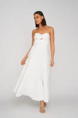Penelope Strapless Midi Dress White for rent on The Volte - image 2