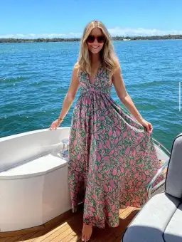 Scanlan Theodore Cotton Paisley Halter Dress Print Size 6 for rent on The Volte - image 5