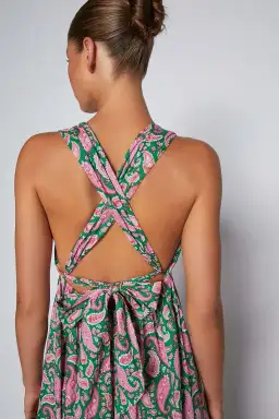 Scanlan Theodore Cotton Paisley Halter Dress Print Size 6 for rent on The Volte - image 3