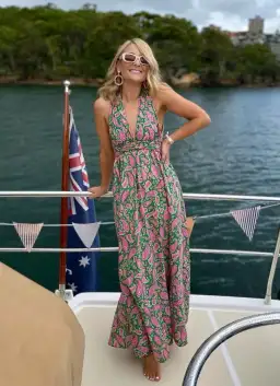 Scanlan Theodore Cotton Paisley Halter Dress Print Size 6 for rent on The Volte - image 4