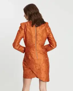 Mossman Burnt Orange Tea Leaves Mini Dress Size 8  for rent on The Volte - image 2