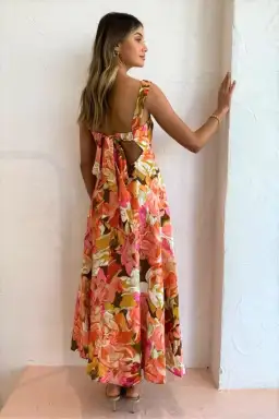 Acler Tate Midi Dress  Pink Bouquet Size 12 for rent on The Volte - image 3