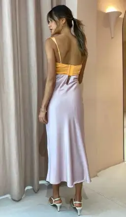  Hansen & Gretel Felicity Dress In Apricot/Lilac Size 6  for rent on The Volte - image 3