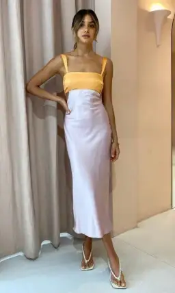  Hansen & Gretel Felicity Dress In Apricot/Lilac Size 6  for rent on The Volte - image 1