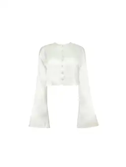 Orseund Iris Drop Shoulder Blouse and Ballerina Wrap Skirt Set White Size 8 