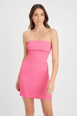 Kookai Oyster Strapless Mini Dress Hibiscus Size 8 for rent on The Volte - image 2