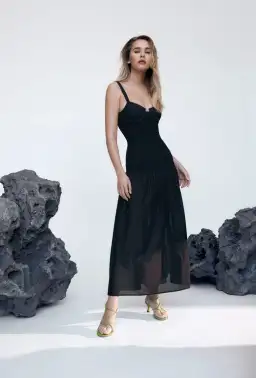 Scanlan Theodore Black Cotton Bralette Dress Size 8 for rent on The Volte - image 1