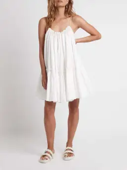 Aje Midsummer Swing Mini Dress Ivory White Size 8
