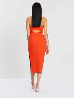 Bec  & Bridge Ulla Cut Out Midi Dress - Orange - Size 6 for rent on The Volte - image 3
