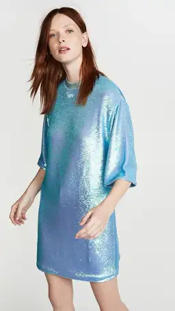 Off White Paillettes Dress Sequin Size 6