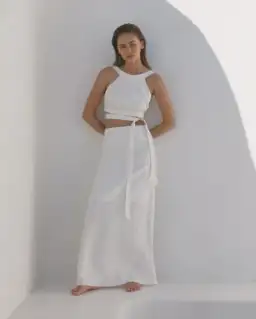 Sir the Label Ambroise Open Back Gown White Size 6 