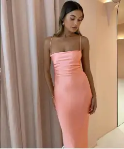 Bec & Bridge Veronique Midi Dress Coral Size 8