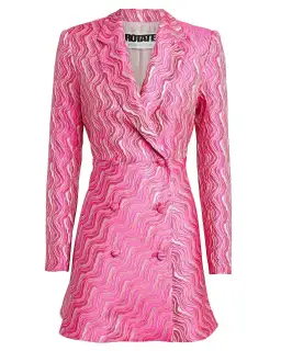 Rotate Birger Wave Jacquard Blazer Dress pink size 12 for rent on The Volte - image 4