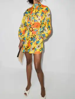 Zimmermann Estelle Panelled Playsuit Print Size 8 for rent on The Volte - image 1