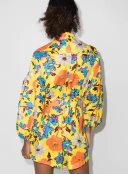 Zimmermann Estelle Panelled Playsuit Print Size 8