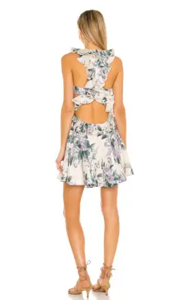 Zimmermann Cassia Ruffle Mini Dress Print Size 10 